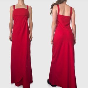 Vintage 90s Prom Dress, 1990s Red Formal Gown